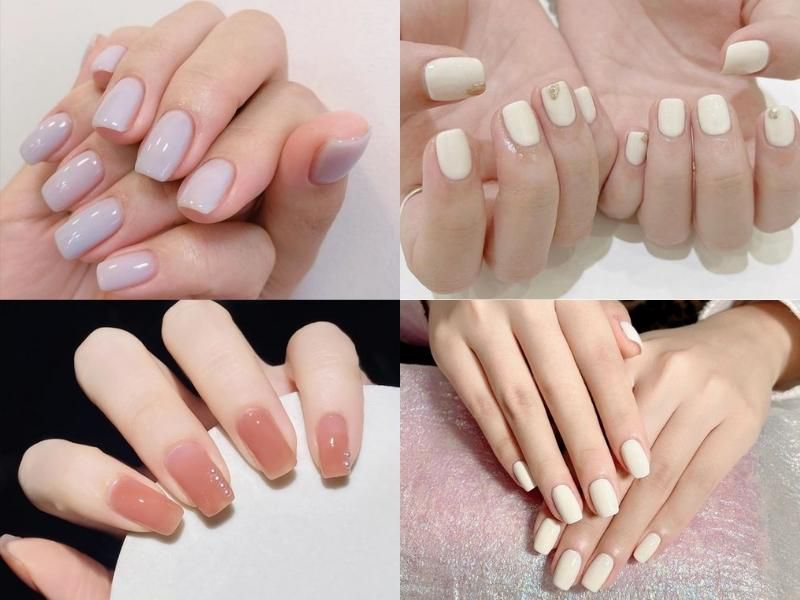 Những mẫu nail ngắn sơn trơn nhẹ nhàng - Hình số 6