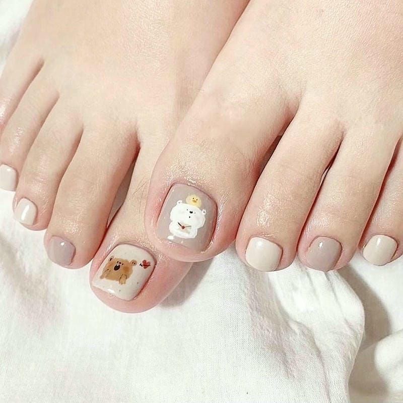 Những mẫu nail sơn móng chân màu nâu - Hình số 7
