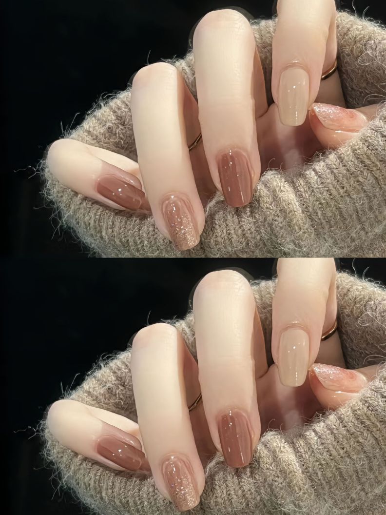 Những mẫu nail thạch nâu - Hình số 1