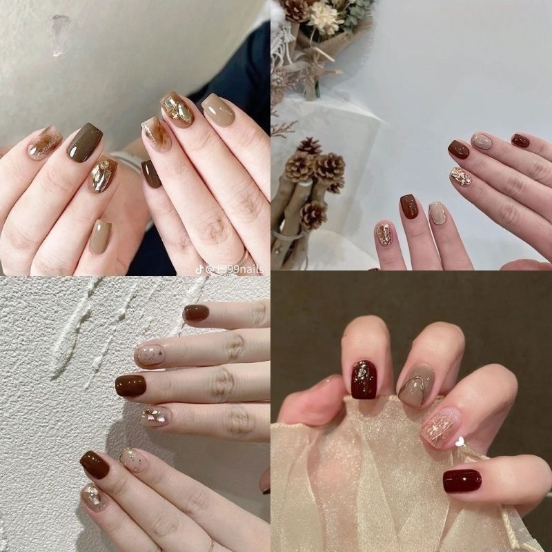 Những mẫu nail thạch nâu - Hình số 5