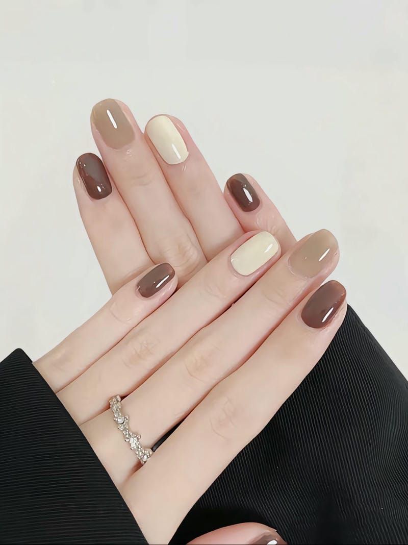 Những mẫu nail thạch nâu - Hình số 6