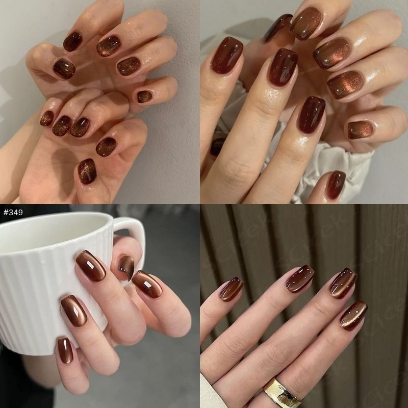 Những mẫu nail thạch nâu - Hình số 7