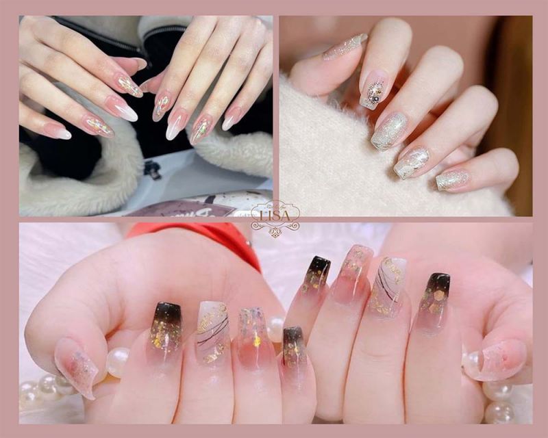 Những mẫu nail ombre kim tuyến hồng - Hình số 7