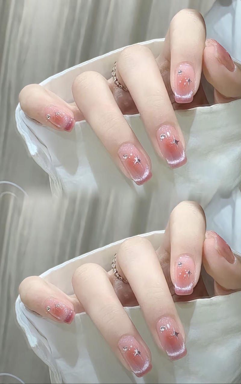 Những những mẫu nail mắt mèo kim cương ombre - Hình số 2