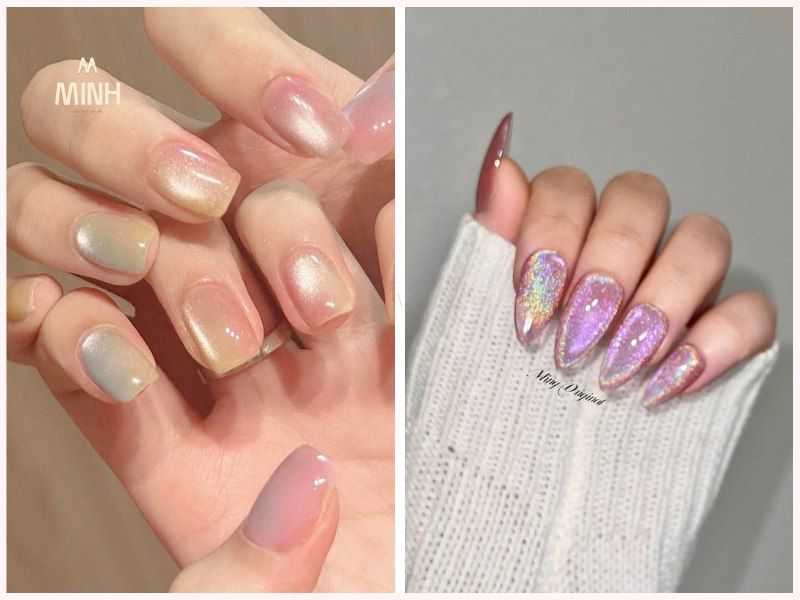 Những những mẫu nail mắt mèo kim cương ombre - Hình số 4