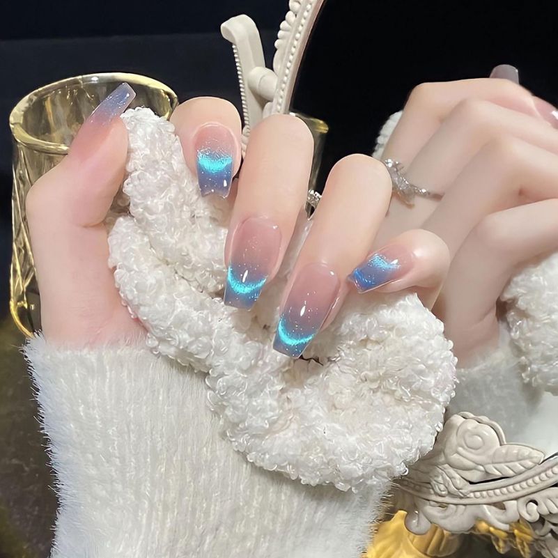 Những những mẫu nail mắt mèo kim cương ombre - Hình số 6