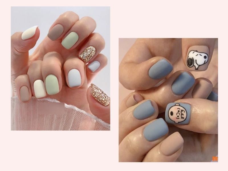 Những mẫu nail móng vuông ngắn cá tính - Hình số 9