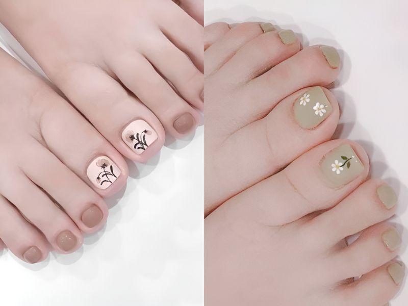 Những màu nail chân đẹp cho da ngăm đơn giản - Hình số 8