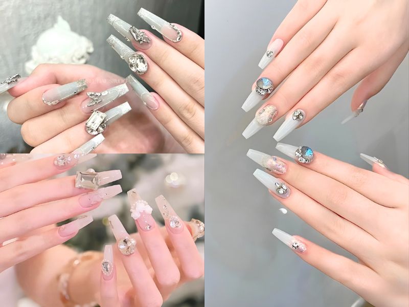 Những mẫu nail cô dâu màu trắng - Hình số 9