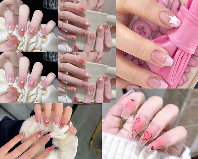 Những mẫu nail cô dâu màu hồng - Hình số 7