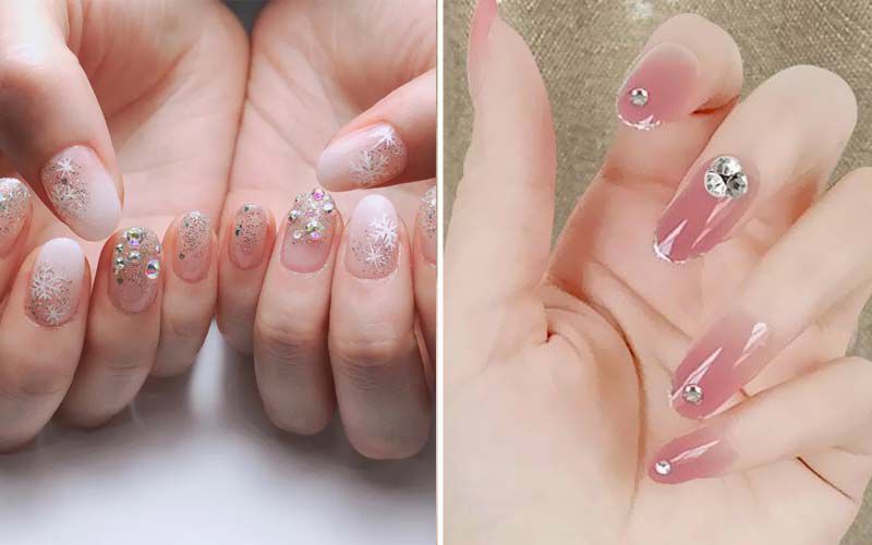 Những mẫu nail sơn thạch đính đá đẹp - Hình số 5