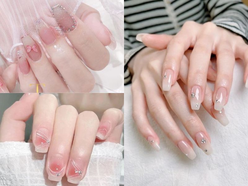 Những mẫu nail sơn thạch đẹp đính đá - Hình số 9