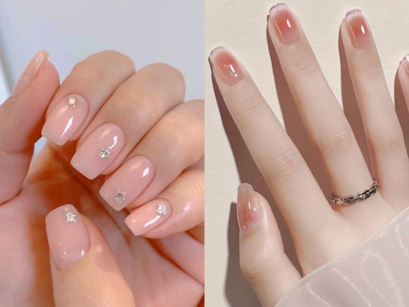 Những nail màu hồng pastel đào - Hình số 6