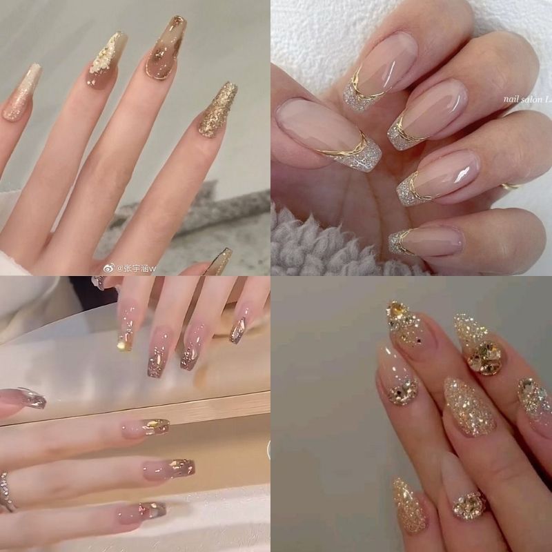 Những mẫu nail ombre kim tuyến đơn giản - Hình số 1