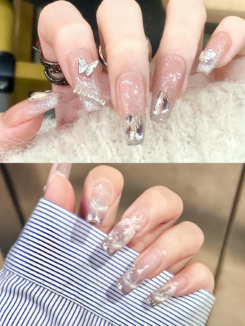Những mẫu nail ombre kim tuyến đơn giản - Hình số 3