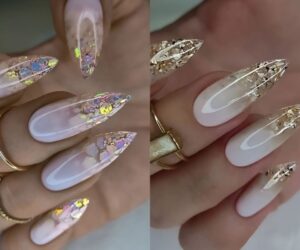Những mẫu nail ombre kim tuyến đơn giản - Hình số 4