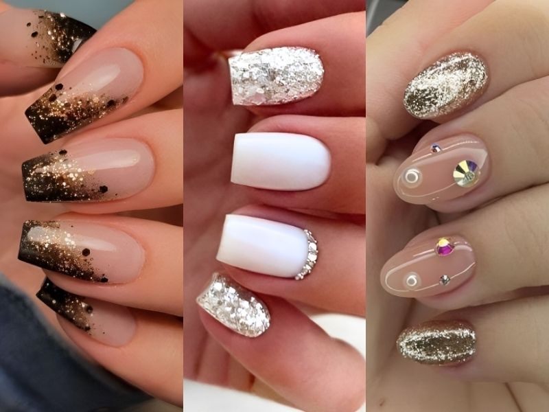 Những mẫu nail ombre kim tuyến đẹp - Hình số 6
