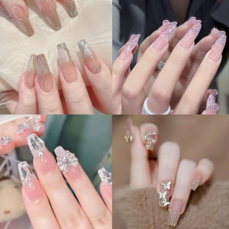 Những mẫu nail ombre kim tuyến đẹp - Hình số 9