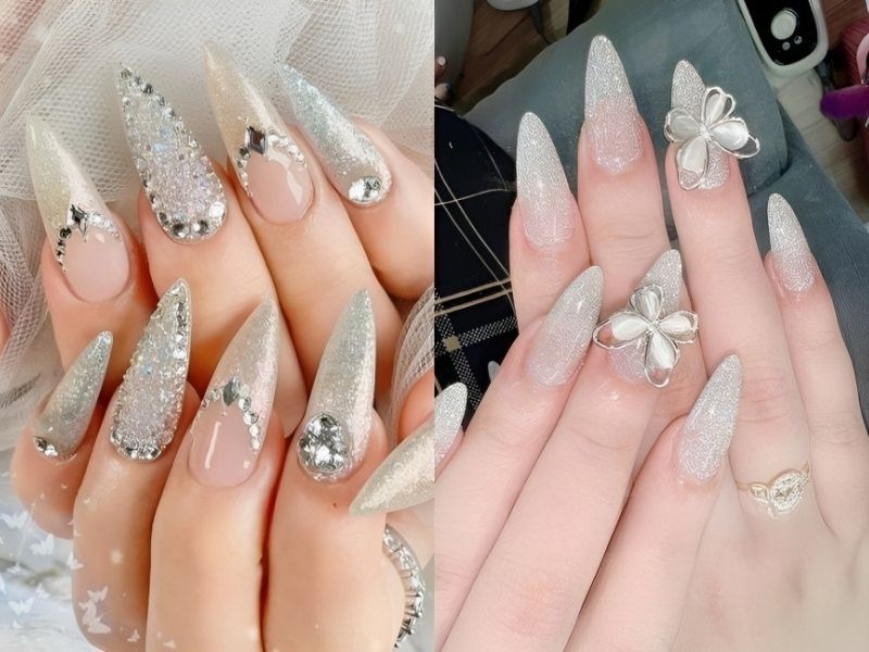 Những mẫu nail sơn thạch đẹp kim tuyến - Hình số 6