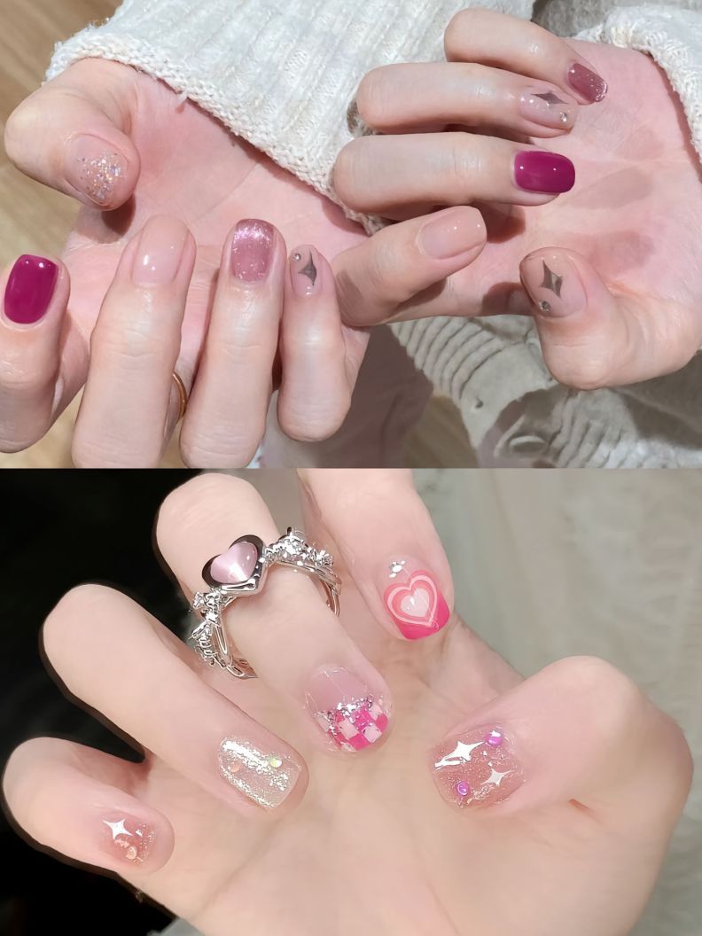 Những mẫu nail sơn thạch đẹp kim tuyến - Hình số 7
