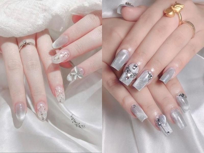 Những mẫu nail mắt mèo trắng sang chảnh - Hình số 10