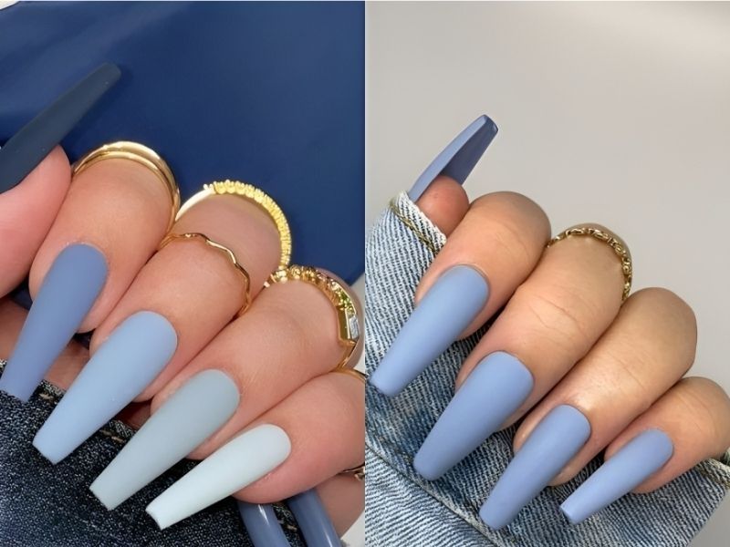 Những nail màu xanh dương nhạt cá tính - Hình số 6