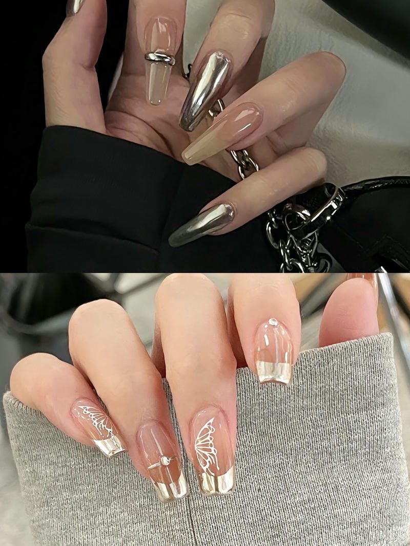 Những mẫu nail tráng gương bạc - Hình số 3