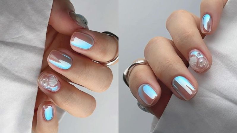 Những mẫu nail tráng gương bạc - Hình số 8