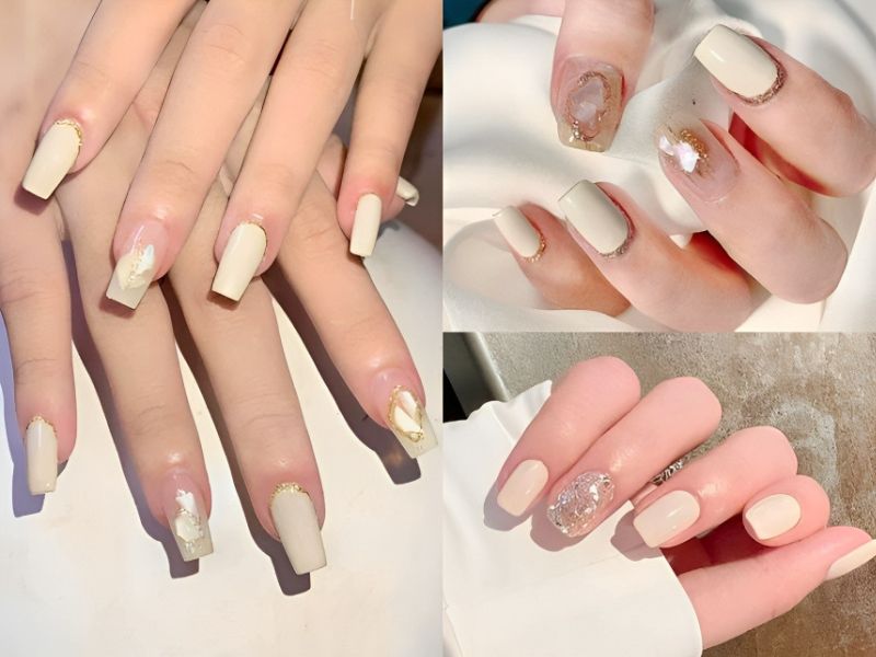 Những nail màu trắng sữa móng ngắn - Hình số 4