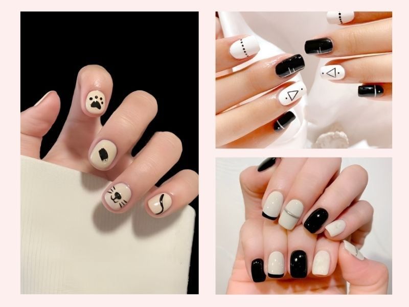 Những nail màu trắng sữa móng ngắn - Hình số 9