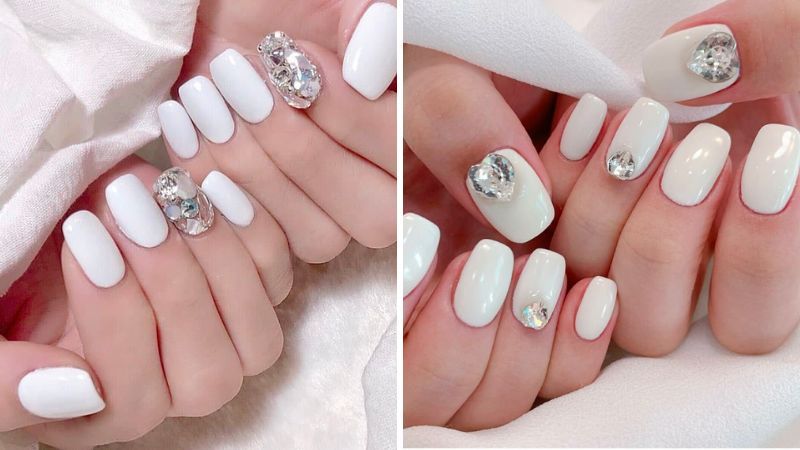 Những mẫu nail cô dâu vuông - Hình số 7