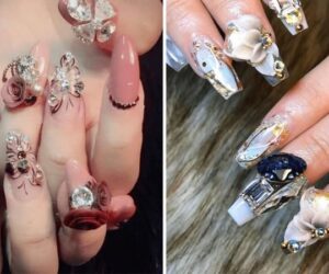 Những mẫu nail móng tay giả đẹp đính đá - Hình số 4