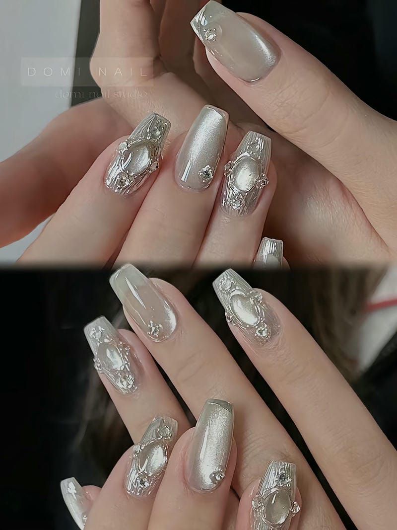 Những những mẫu nail mắt mèo kim cương sang trọng - Hình số 8
