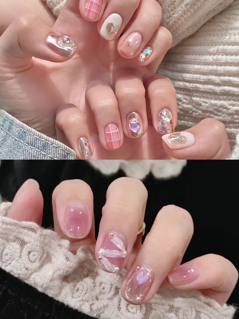Những mẫu nail sơn thạch đính đá tết - Hình số 3