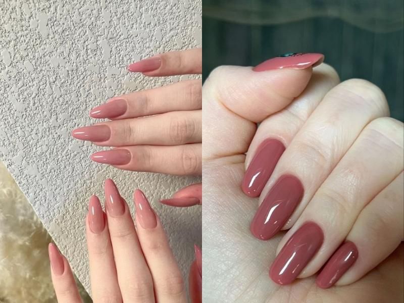 Nhung74 nail màu hồng pastel đất - Hình số 2