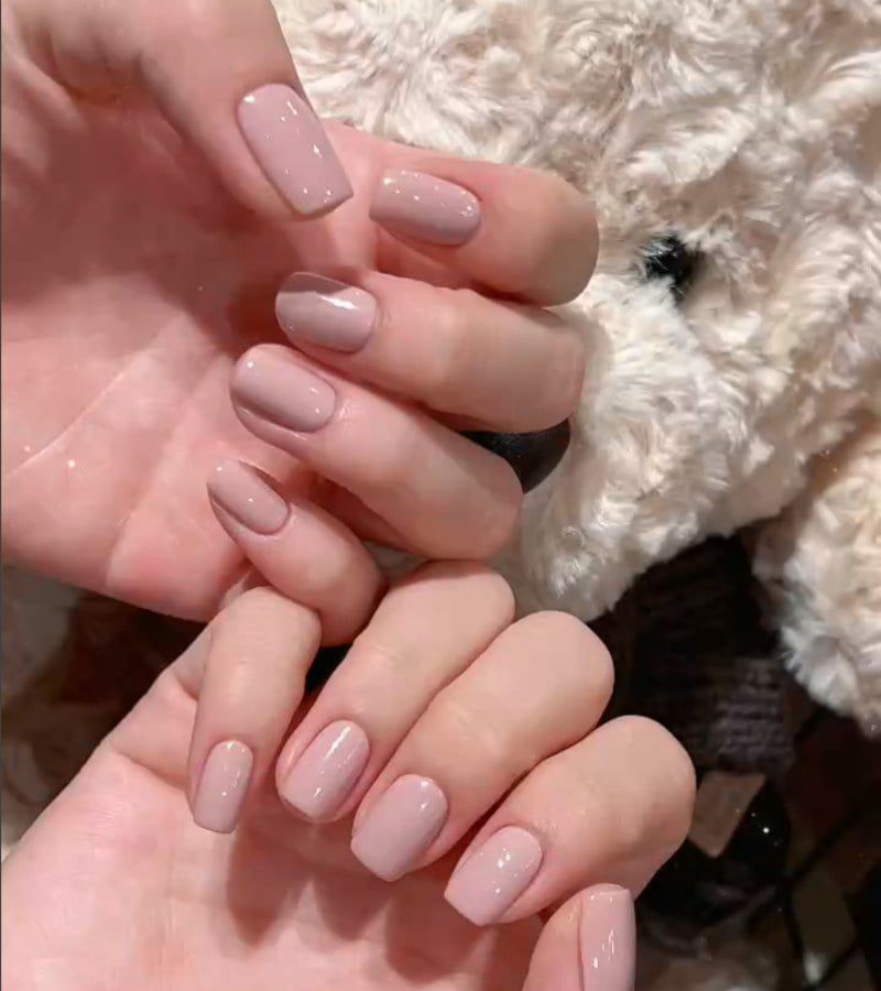 Nhung74 nail màu hồng pastel đất - Hình số 5