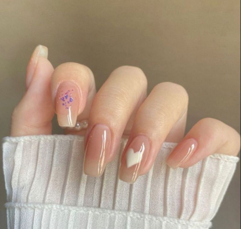 Nhung74 nail màu hồng pastel đất - Hình số 7
