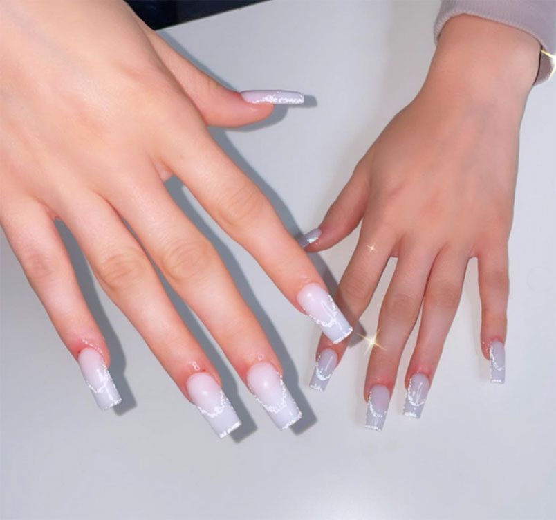 Những mẫu nail trắng sang chảnh mắt mèo - Hình số 10