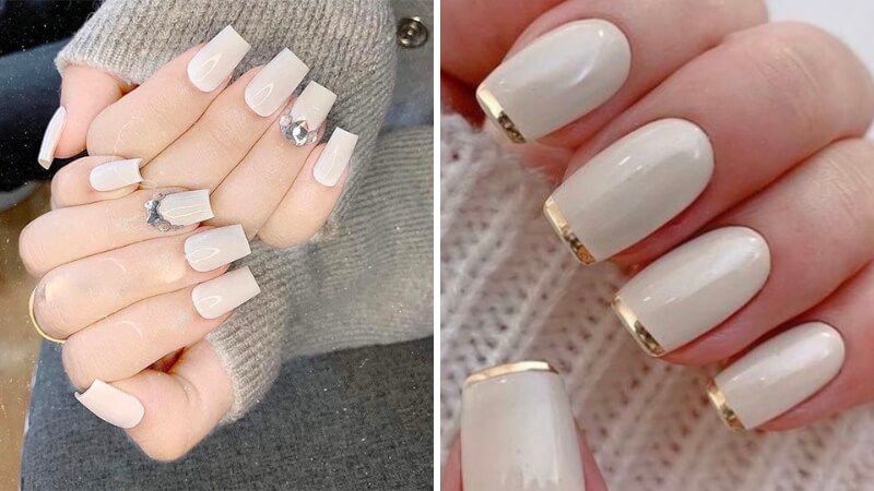 Những nail màu trắng sữa đính đá - Hình số 10