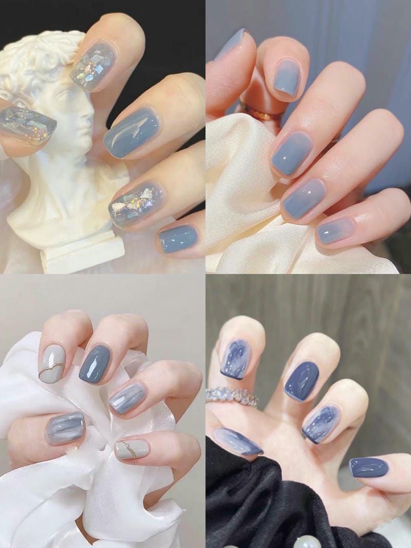 Những nail màu xanh dương nhạt đẹp - Hình số 6