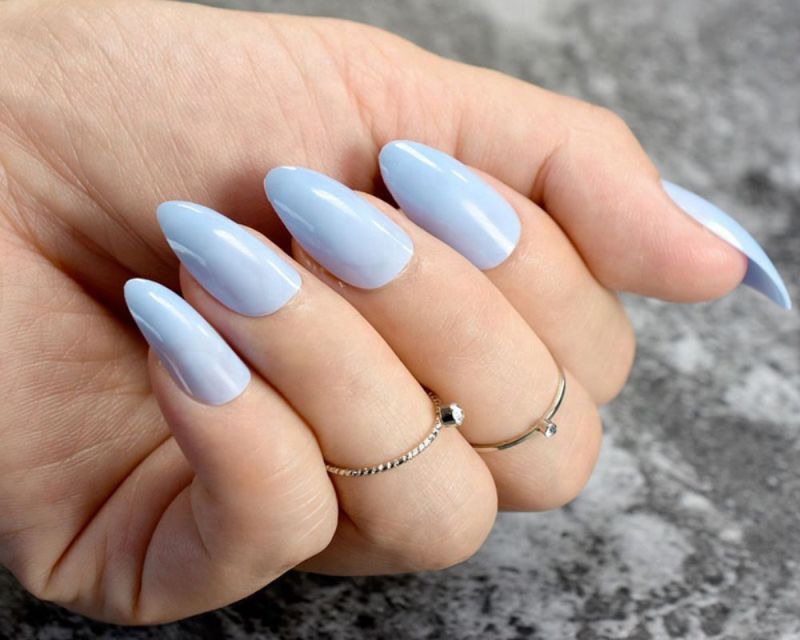 Những nail màu xanh dương nhạt đẹp - Hình số 9