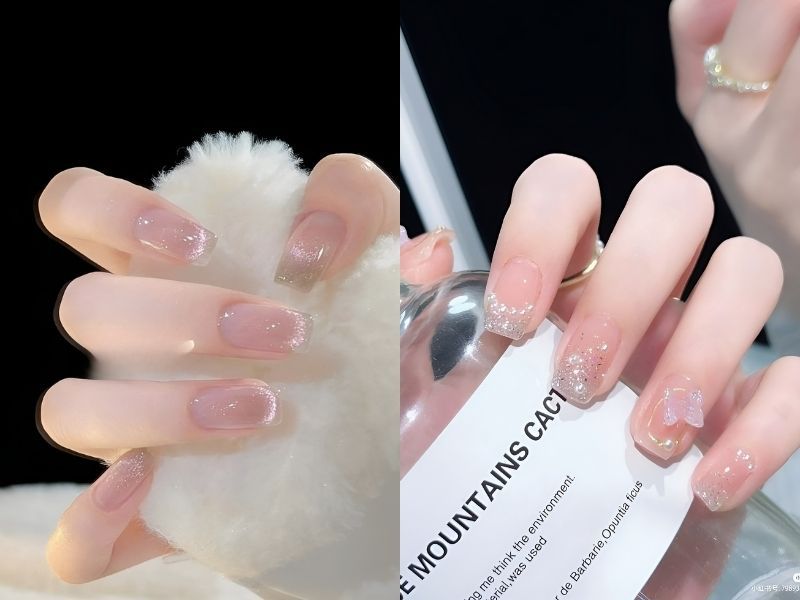Những mẫu nail tay nhẹ nhàng móng vuông - Hình số 8