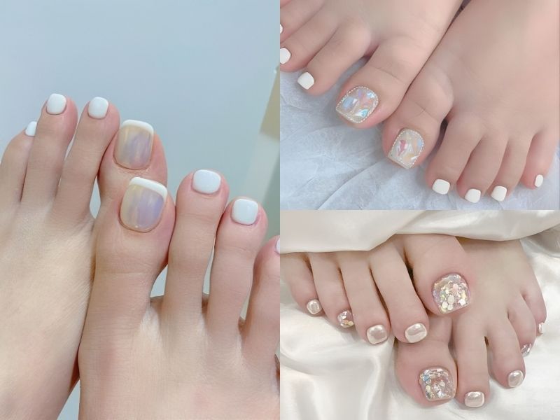 Những nail màu trắng sữa tráng gương - Hình số 10