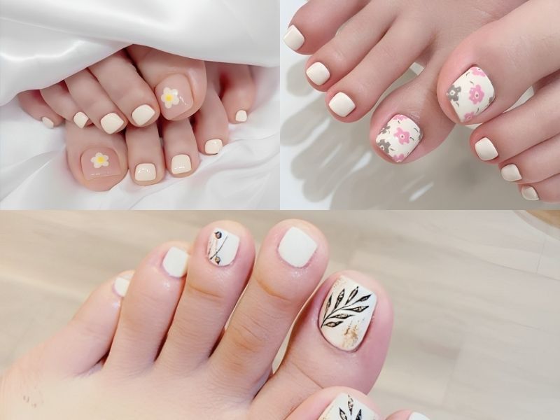 Những nail màu trắng sữa vẽ - Hình số 7