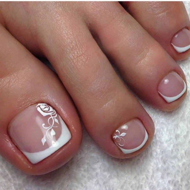 Những nail cô dâu màu thạch móng chân - Hình số 6