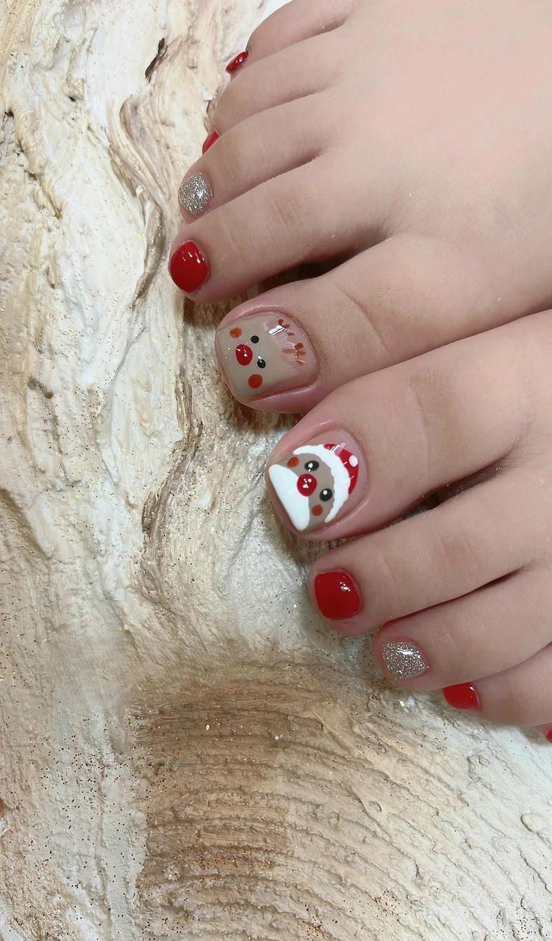Những nail chân màu đỏ cherry - Hình số 7