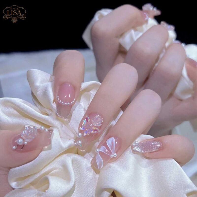 Những nail cô dâu màu thạch - Hình số 2