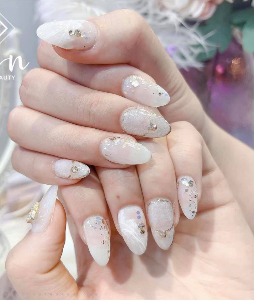 Những nail cô dâu màu thạch - Hình số 9
