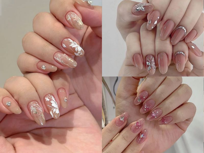 Những nail cô dâu màu thạch hồng - Hình số 9