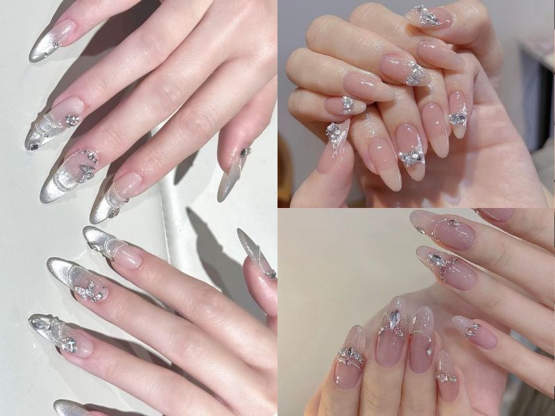Những nail cô dâu màu thạch hồng - Hình số 8